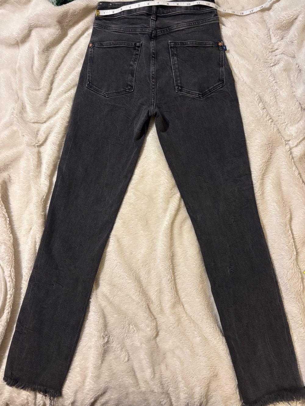 Pilcro Black Skinny Jeans with Raw Hem